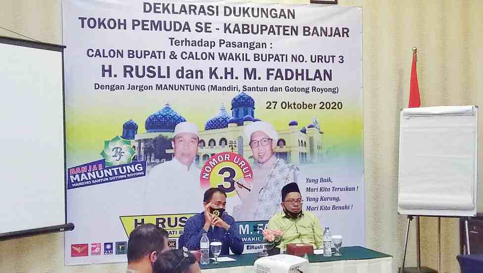 Deklarasu Tokoh Pemuda Se-Kabupaten Banjar Dukung H Rusli - Guru Fadhlan