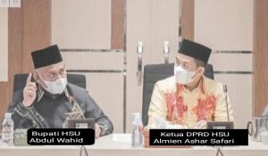 Bupati HSU Abdul Wahid Dan Anaknya Ketua DPRD HSU Almien Ashar Safari