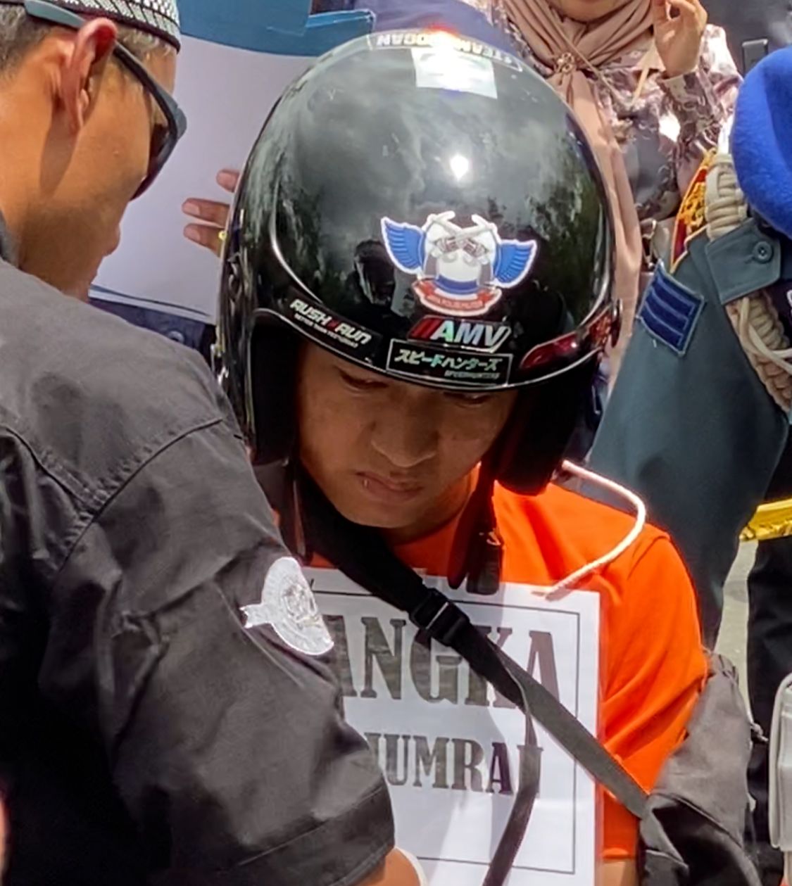 Jumran Pelaku Pembunuhan Jurnalis di Banjarbaru Tampak Menangis Saat Rekonstruksi