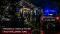ILUSTRASI AI – Ilustrasi operasi penggerebekan bandar narkoba yang berujung bentrokan di Desa Tumbang Kalemei, Kecamatan Katingan Tengah, Kabupaten Katingan, Kamis (2/7/2026) dini hari. (Ilustrasi/AI)
